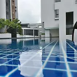 Sky Trees 2 Guests Balcony Garden View Aeon Pool